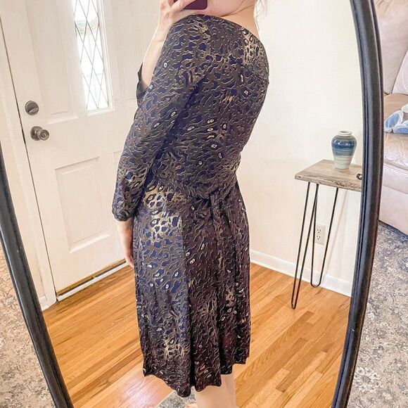 Tory Burch Denise Jersey Dress Animal Print M - Picture 3 of 7